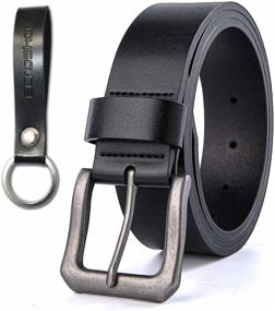 img 4 attached to Men's Wide Casual Dress Leather Belt - 36, with Exact Fit Accessories