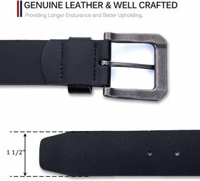 img 1 attached to Men's Wide Casual Dress Leather Belt - 36, with Exact Fit Accessories