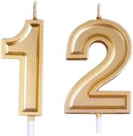 mart gold 12th birthday candles: spark up your celebration with number 12 cake topper! logo
