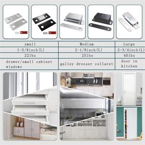 img 1 attached to DonYoung Magnetic Latch 4 Pack: Securely Close Kitchen, Bathroom and Wardrobe Cabinets with 20lb Magnet, Stainless Steel Screws Included, Easy Installation