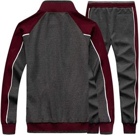 img 3 attached to 🏃 AOTORR Men's Athletic Running Tracksuit Set: Stay Stylish and Comfortable with our Casual Full Zip Jogging Sweat Suit