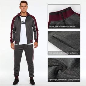 img 2 attached to 🏃 AOTORR Men's Athletic Running Tracksuit Set: Stay Stylish and Comfortable with our Casual Full Zip Jogging Sweat Suit