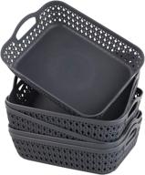 set of 6 morcte grey plastic mesh small storage baskets for organizing logo