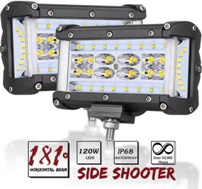 img 4 attached to 🚗 AutoPowerPlus Side Shooter LED Lights – Premium 5 inch 120W Pods for Off-Road Driving, Waterproof & Versatile – Ideal for Trucks, ATVs, UTVs, Pickups, and Boats