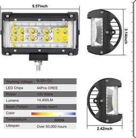 img 3 attached to 🚗 AutoPowerPlus Side Shooter LED Lights – Premium 5 inch 120W Pods for Off-Road Driving, Waterproof & Versatile – Ideal for Trucks, ATVs, UTVs, Pickups, and Boats