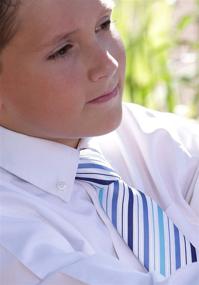 img 2 attached to Boys Aqua Plaid Baptism 45 Inch Boys' Accessories in Neckties