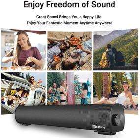 img 1 attached to 🔊 PC Sound Bar: Wired & Wireless Soundbars with Remote Control, Indoor/Outdoor Bluetooth Stereo Speaker, 2 X 5W Mini Soundbar with Built-in Subwoofers for Phones, Tablets, PC