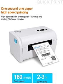 img 1 attached to 🖨️ WeeiUs 4X6 Shipping Label Printer: USB and Bluetooth, Free Paper Holder, Thermal Barcode Label Maker. Support for Amazon, eBay, UPS, FedEx & More – Windows MAC iPad iPhone Android Smart Phone Compatible