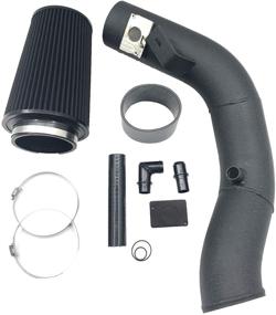 img 2 attached to Enhanced Performance Cold Air Intake Kit for 2003-2007 Ford F-250 F7-350 6.0L Powerstroke Diesel (Black Finish & Black Filter)