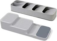 🔪 maximize kitchen efficiency with joseph joseph drawerstore set - cutlery and knife drawer organizer tray in gray logo