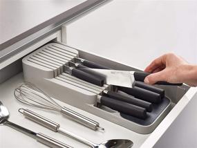 img 1 attached to 🔪 Maximize Kitchen Efficiency with Joseph Joseph DrawerStore Set - Cutlery and Knife Drawer Organizer Tray in Gray