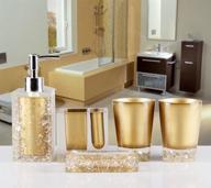 🛁 amss 5 piece stunning crystal-like acrylic bathroom accessories set in gold – tumbler, dispenser, soap dish & cups logo