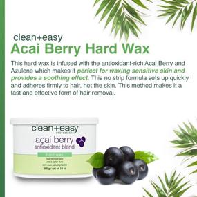 img 1 attached to 🍓 Clean + Easy Acai Berry Hard Wax: Gentle Hair Removal Treatment for Silky Smooth Skin
