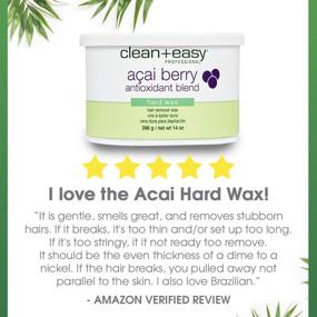 img 2 attached to 🍓 Clean + Easy Acai Berry Hard Wax: Gentle Hair Removal Treatment for Silky Smooth Skin