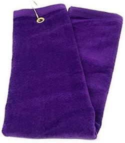 img 2 attached to 🏌️ Purple Hand Towel with Tri-Fold Design, Grommet, and Hook - perfect for Golfers