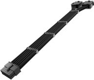 🔌 asiahorse 16awg rtx 12pin to dual 8p pcie sleeved extension cable connector for nvidia ampere geforce rtx 3060ti 3070 3080 3090 - black (300mm): enhance power delivery & aesthetic appeal logo