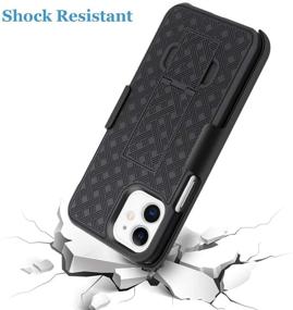 img 2 attached to Чехол Fingic для iPhone 12 с кобурой, чехол для iPhone 12 Pro Slim Rugged с креплениями для подставки и кобурой со вращающимся ремешком, ударопрочный чехол для 12 / 12 Pro 6.1" (без защитного экрана), черный