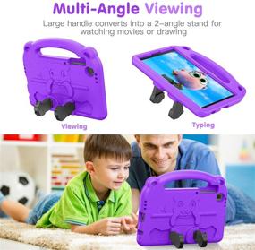 img 1 attached to 🔮 TiMOVO Lightweight Convertible Handle Stand EVA Protective Cover for Samsung Galaxy Tab A7 Lite 8.7 2021 (SM-T220/T225/T227) - Kids Friendly Purple Case