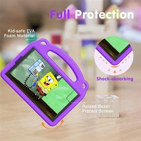 img 2 attached to 🔮 TiMOVO Lightweight Convertible Handle Stand EVA Protective Cover for Samsung Galaxy Tab A7 Lite 8.7 2021 (SM-T220/T225/T227) - Kids Friendly Purple Case