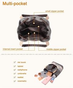 img 2 attached to 👜 Стильные и функциональные женские сумки и кошельки: кожаная плечевая сумка с канвасным принтом