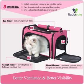 img 3 attached to 🐾 RABBICUTE Pet Dog Cat Carrier Bag: Airline Approved & Escape Proof with Washable Cozy Bed, Locking Safety Zipper & Shoulder Strap - Portable & Collapsible Carrier for Medium Small Dog Cat