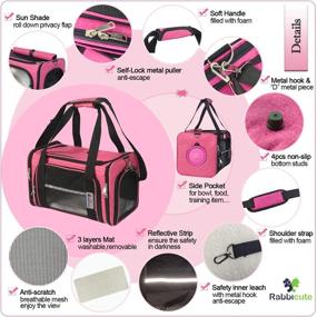 img 1 attached to 🐾 RABBICUTE Pet Dog Cat Carrier Bag: Airline Approved & Escape Proof with Washable Cozy Bed, Locking Safety Zipper & Shoulder Strap - Portable & Collapsible Carrier for Medium Small Dog Cat