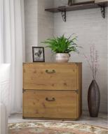 📁 vintage golden pine lateral file cabinet: bush furniture kathy ireland home ironworks collection логотип