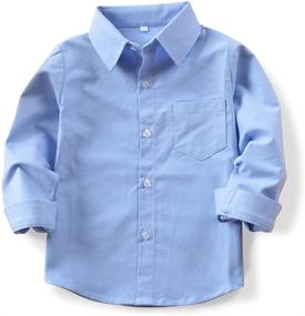 img 4 attached to Boys' Little Sleeve Button Oxford Shirt - Clothing, Tops, Tees & Shirts