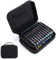 🖌️ btsky double-ended art marker carrying case: organize your lipsticks with canvas zippered storage (black, 40 slots) logo