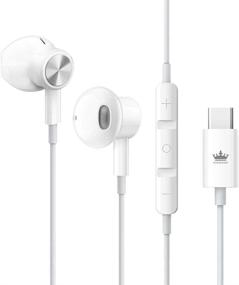 img 4 attached to 🎧 KINGONE USB C Headphones 2021 HiFi Stereo Type C Earbuds with Mic and Volume Control - White | Compatible with Google Pixel 4, Pixel 3, Pixel 2 XL, Sony XZ2, OnePlus 6T, and More Type C Port Models