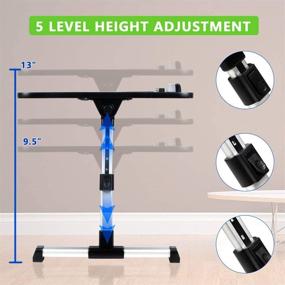 img 2 attached to 🛏️ Adjustable Laptop Table for Bed Tray - Foldable Lap Desk Stand for Working, Gaming, Drawing, Eating - Height and Angle Adjustable Lap Tray Desk in Bed or Sofa (S-Black)