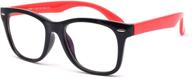 juslink flexible kids blue light blocking glasses: protect your child's eyes from digital screens! ideal for boys and girls ages 4-13 (1 black-red) logo