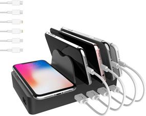 img 4 attached to Multipurpose Charging Station [Power 53W] with USB-C Port for PD 3.0/Type-C Smartphones, Rapid Wireless Charger for iPhone 8/X/10/11/12 Pro