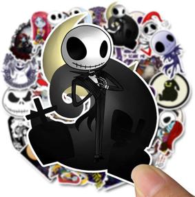 img 3 attached to 🎃 50PCS Tim Burton's Nightmare Before Christmas Horror Stickers for Water Bottles, Skateboards, Luggage, Laptop, Doodle - Thriller Style Toy Sticker Collection