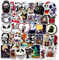 🎃 50pcs tim burton's nightmare before christmas horror stickers for water bottles, skateboards, luggage, laptop, doodle - thriller style toy sticker collection logo