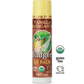 img 3 attached to 🌿 Organic Vanilla Madagascar Lip Balm by Badger - Infused with Olive Oil, Beeswax, and Rosemary, Moisturizing and Natural, 0.15 oz