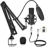 🎙️ tonor tc20 xlr condenser microphone kit: professional studio mic with t20 boom arm, shock mount, and pop filter - ideal for recording, podcasting, voice over, streaming, home studio, youtube logo