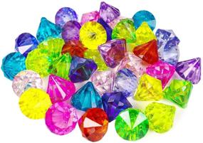 img 4 attached to 💎 40-Piece Colorful Plastic Diamonds & Acrylic Gems for Crafts, Kids' Fake Gems Jewels & Pirate Jewels