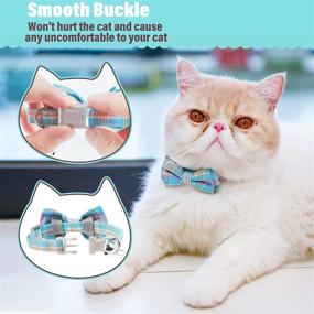 img 1 attached to 😺 QuTZ Adjustable Cat Collar: Stylish Bell & Bow Tie Design, Durable & Light Fabric - 2pc Set for Male & Female Cats