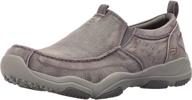 👞 skechers larson bolten slip charcoal men's loafers & slip-ons: stylish & comfortable footwear логотип