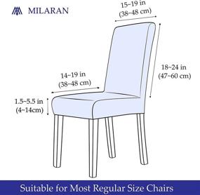 img 2 attached to 🪑 MILARAN Beige Velvet Dining Room Chair Covers, Soft Stretch Seat Slipcover, Removable and Washable Parsons Chair Protector, Set of 4