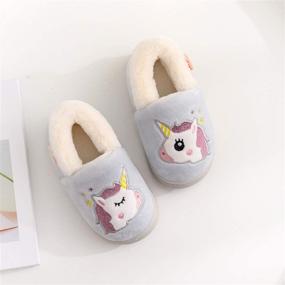 img 3 attached to BESONETY Fuzzy Slippers for Girls and Boys - Toddler Shoes