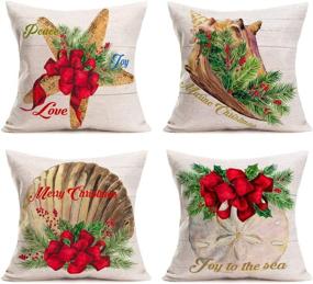 img 4 attached to Christmas Decoration Mistletoe Pillowcase OP Nautical