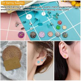 img 2 attached to 📿 700Pcs Earring Stud Kit with Stud Earrings, Faux Druzy Cabochons, Butterfly Backs, Cards, and Bags - Ideal for DIY Jewelry and Earring Making Supplies