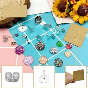 img 1 attached to 📿 700Pcs Earring Stud Kit with Stud Earrings, Faux Druzy Cabochons, Butterfly Backs, Cards, and Bags - Ideal for DIY Jewelry and Earring Making Supplies