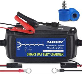 img 4 attached to 🔋 ADPOW 5A 12V Smart Battery Charger: Advanced Automotive Maintainer for Deep Cycle Battery, Car, Marine, Boat, Truck, Lawn Mower, RV, AGM - 7-Stages Trickle Charging with Terminal Cleaning Brush