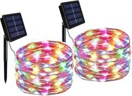 enhance your outdoor spaces with multicolor solar string lights - 2-pack, 33ft 100 led, waterproof & 8 modes - perfect for garden, patio, wedding, and party decorations! логотип