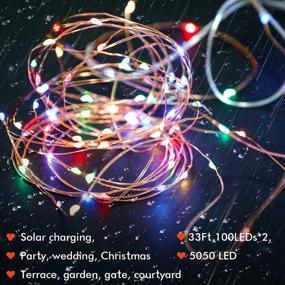 img 3 attached to Enhance Your Outdoor Spaces with Multicolor Solar String Lights - 2-Pack, 33ft 100 LED, Waterproof & 8 Modes - Perfect for Garden, Patio, Wedding, and Party Decorations!