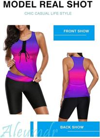 img 3 attached to Aleumdr Racerback Tankini Boyshorts Swimsuit Women's Clothing and Swimsuits & Cover Ups