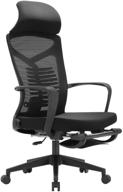 🪑 sihoo ergonomic office chair: adjustable lumbar support, breathable mesh design, footrest - black logo